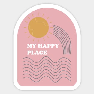 My happy place - retro summer beach vacation vibe Sticker